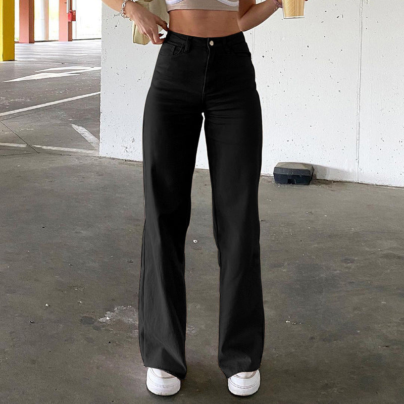 Spice Girl Style High Waist Slim Jeans Bell Bottoms Pants