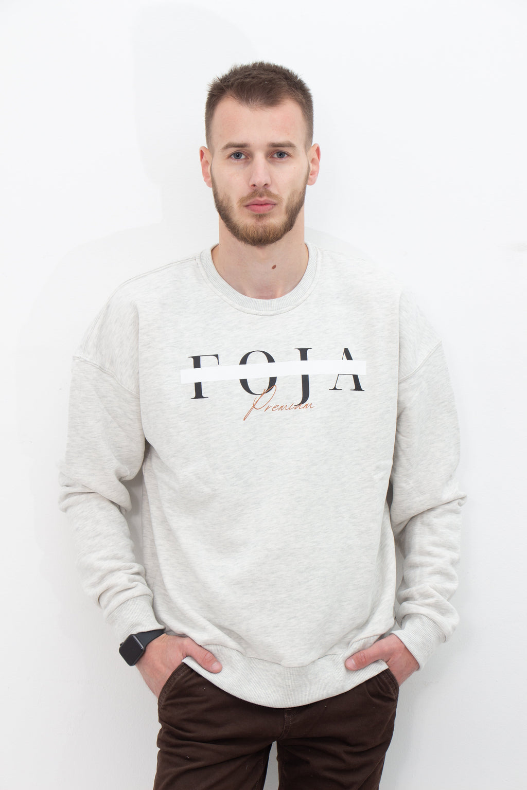 CENSORED OVERSIZED SWEATER -SILVER WHITE-