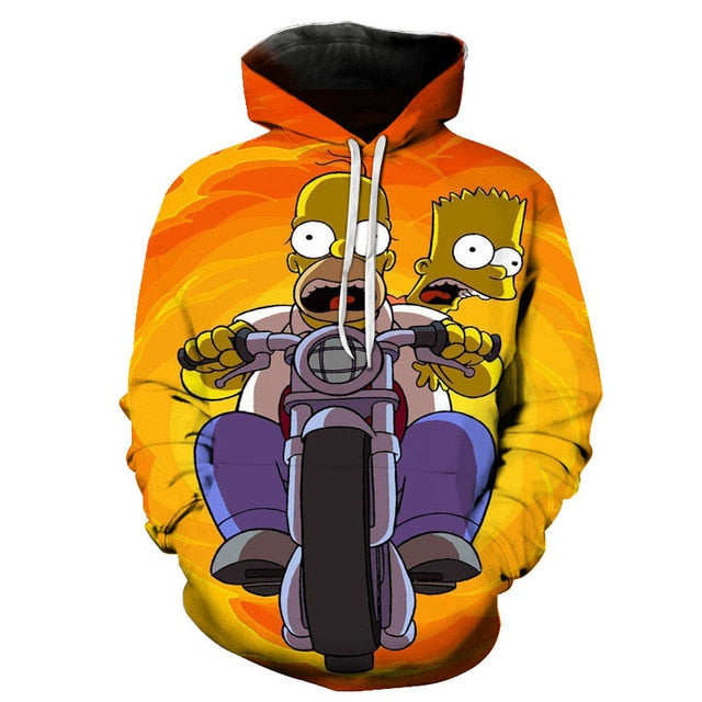 The Simpsons hoodies men women sweatshirts printed 3d hooded pullover hooded casual streetwear