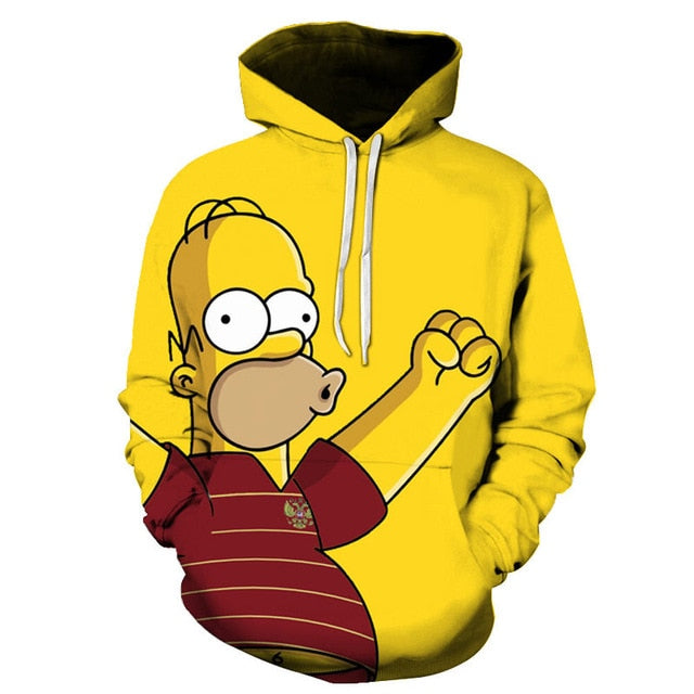The Simpsons hoodies men women sweatshirts printed 3d hooded pullover hooded casual streetwear