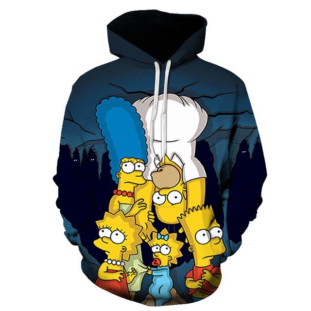 The Simpsons hoodies men women sweatshirts printed 3d hooded pullover hooded casual streetwear