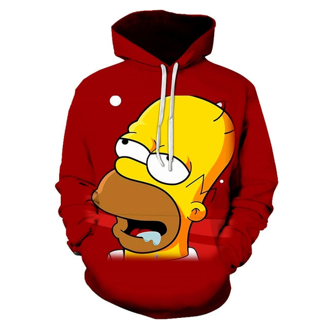 The Simpsons hoodies men women sweatshirts printed 3d hooded pullover hooded casual streetwear