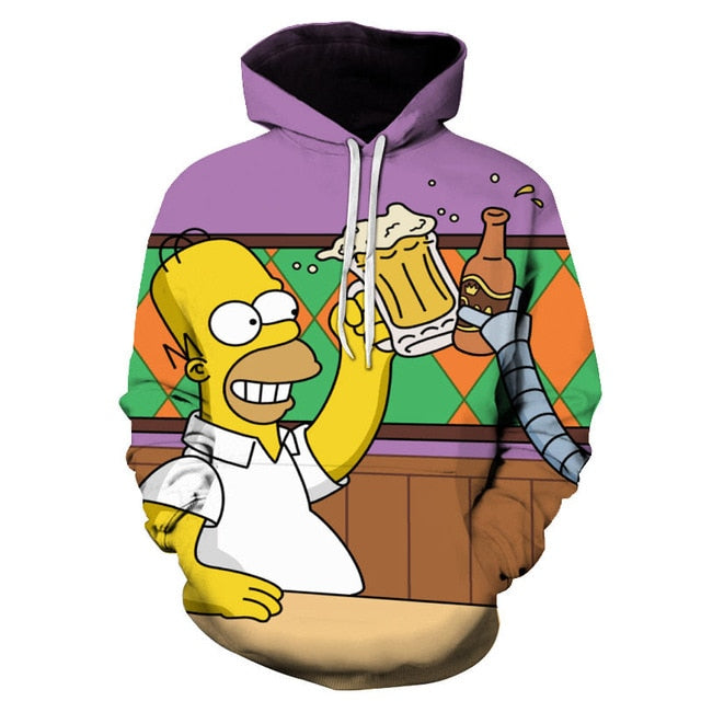 Simpson And his Son Anime Hoodie Series Men / Women Autumn and Winter Sweatshirt Hoodies